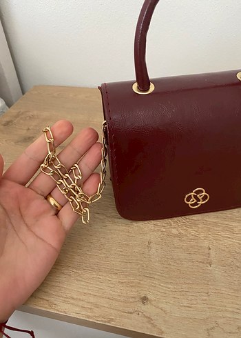 Bordo Deri Kadın El Çantası - Görsel 3