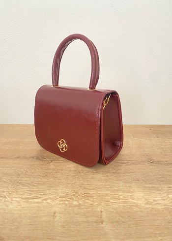 Bordo Deri Kadın El Çantası - Görsel 2