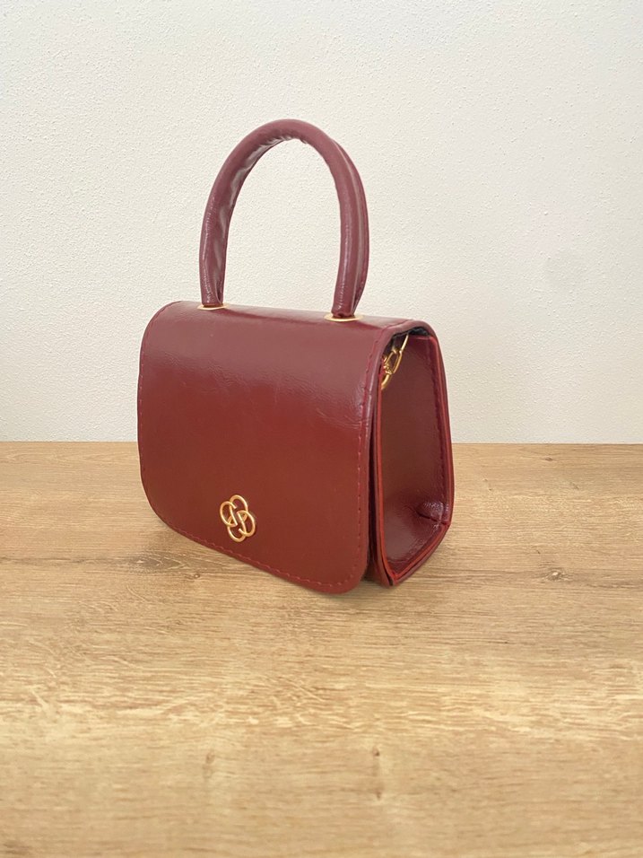 Bordo Deri Kadın El Çantası - Görsel 2