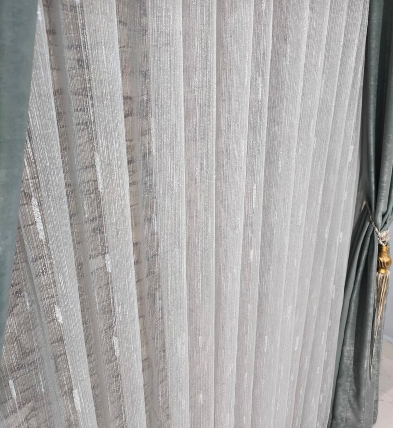 Gri Transparan Çağdaş Perde - Görsel 2