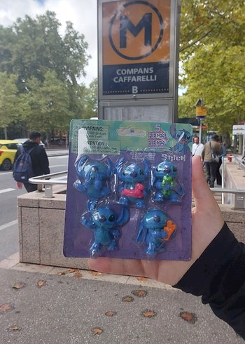  Beden Mavi Stitch Figür Seti 5 Parça orjinal.
