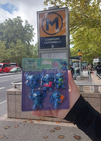  Mavi Stitch Figür Seti 5 Parça orjinal.