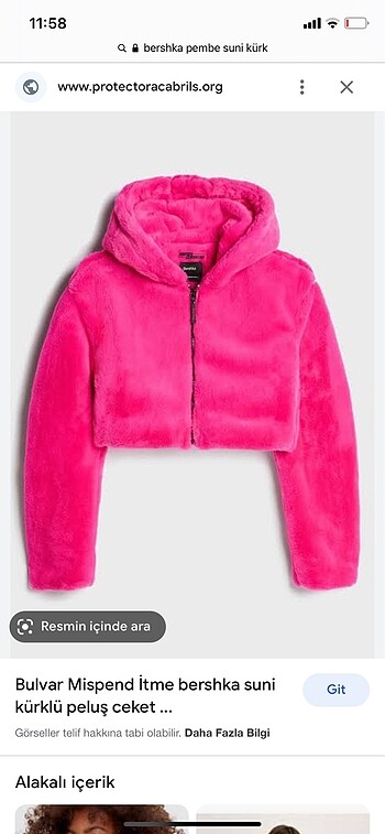 Bershka pembe kürk ceket