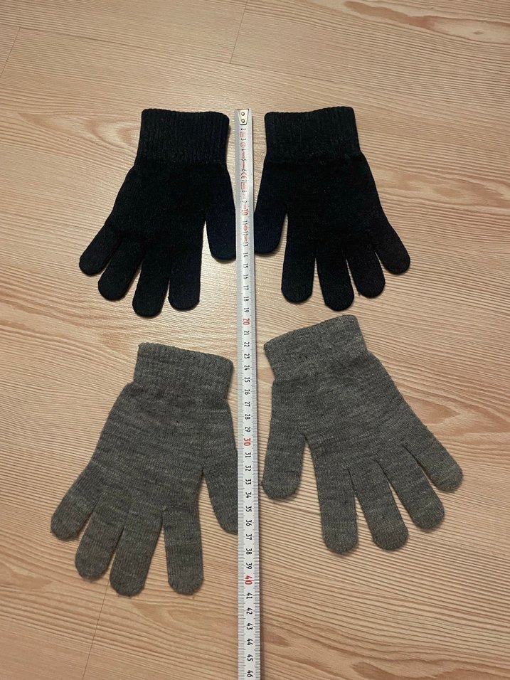 Gri Erkek Çocuk Yün Örgü Eldiven - Görsel 3