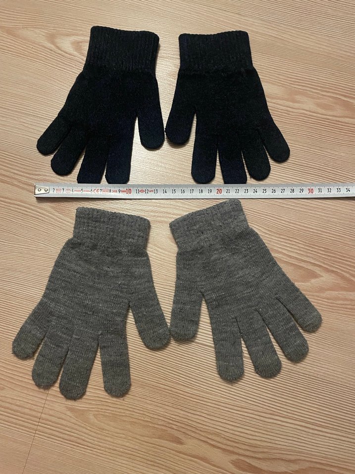 Gri Erkek Çocuk Yün Örgü Eldiven - Görsel 2