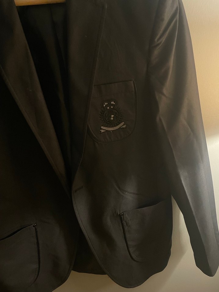 Düğmeli Siyah Notch Yaka Tuxedo Ceket - Görsel 2