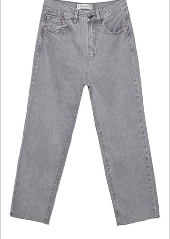 Gri Midi Denim Kadın Jean - Görsel 2