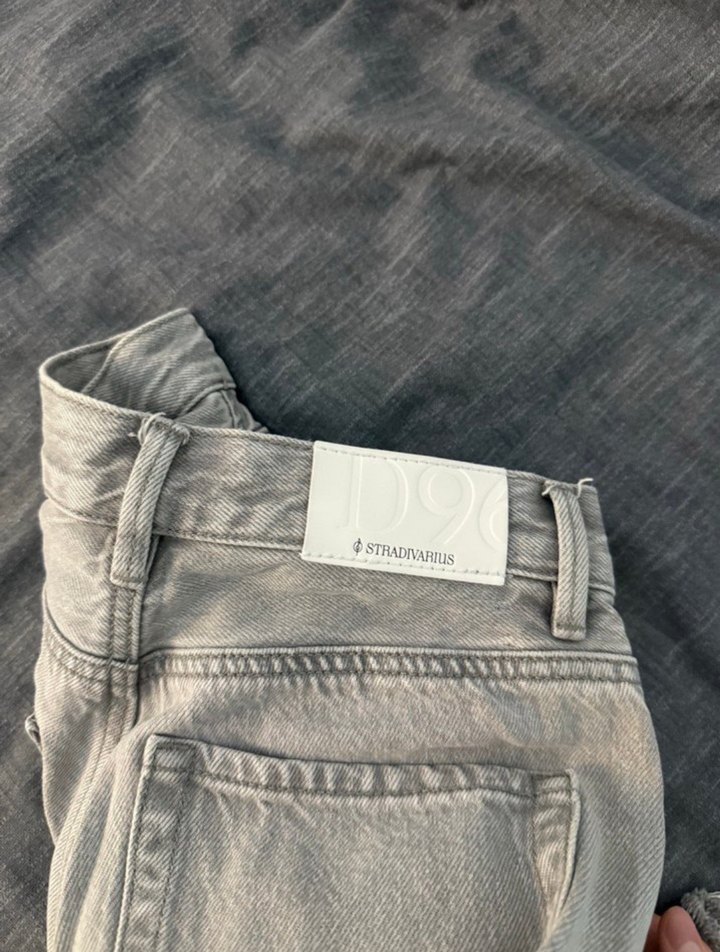 Gri Midi Denim Kadın Jean - Görsel 5