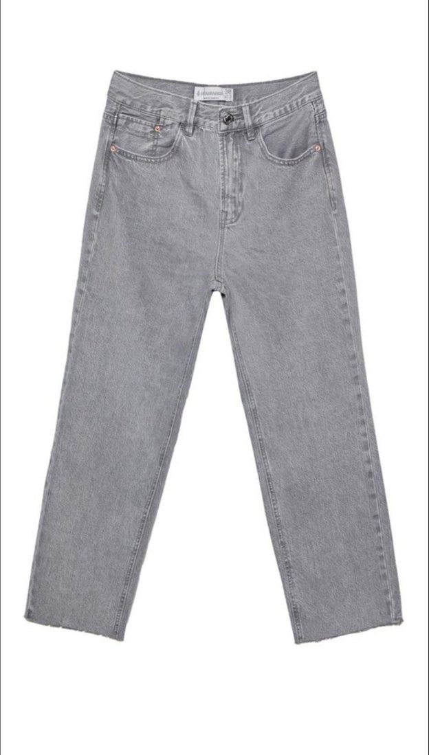 Gri Midi Denim Kadın Jean - Görsel 2