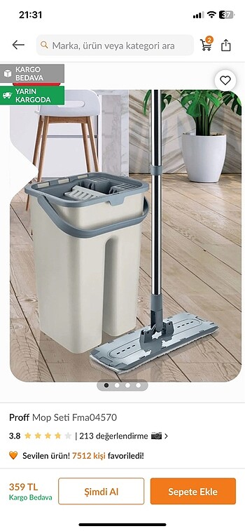 Mop seti yer paspası