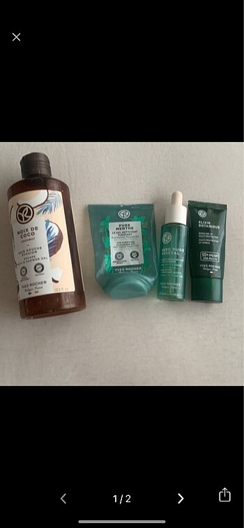yves rocher boş, çeyrek dolu şişeler