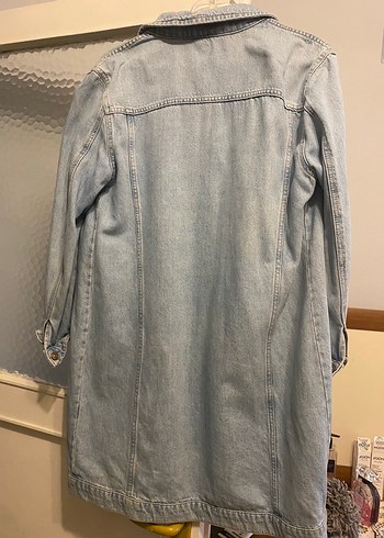 l Beden mavi Renk Kot Düğmeli Midi Denim Ceket