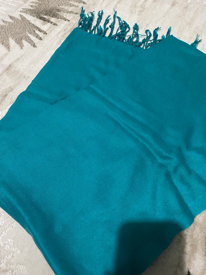 Lacivert Kadın Püsküllü Şal - Görsel 2