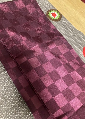 Parlak Bordo Vintage Kadın Şal - Görsel 2