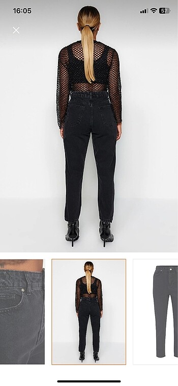 Trendyol & Milla siyah yüksek bel mom jeans