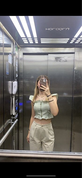 fırfırlı pötikareli yeşil crop