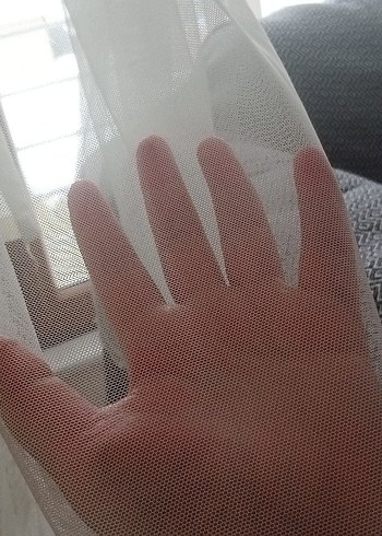 Beyaz modern tül perde çiçek gibi - Görsel 2