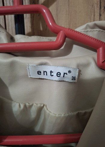 Bej Kadın Deri Ceket - Görsel 2