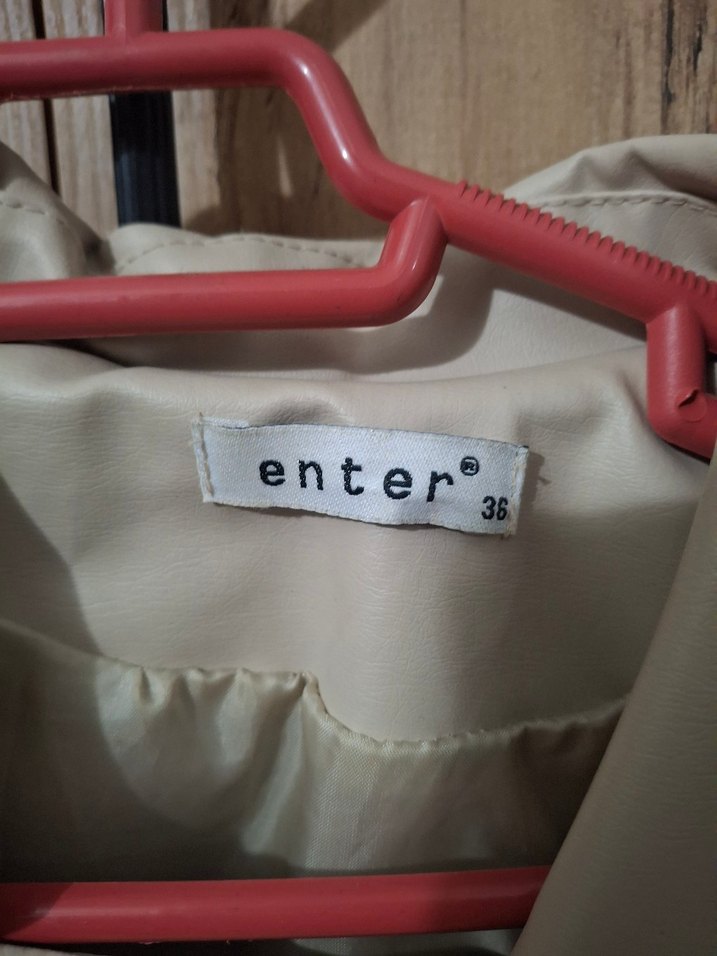 Bej Kadın Deri Ceket - Görsel 2