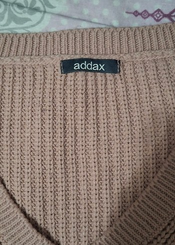 V Yaka Pudra Pembe Örgü Kadın Kazak - Görsel 2