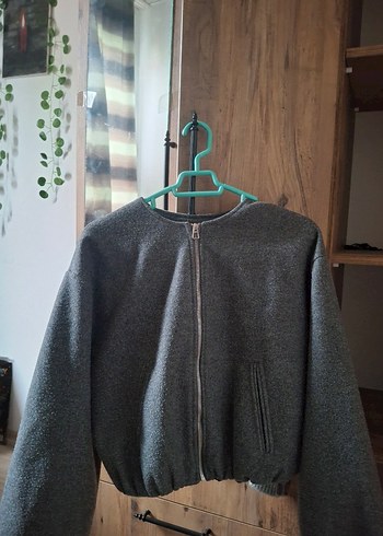 Gri Yumuşak Bomber Ceket - Görsel 3