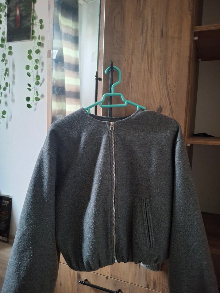 Gri Yumuşak Bomber Ceket - Görsel 3