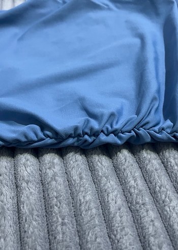 Mavi mini elbise - Görsel 4