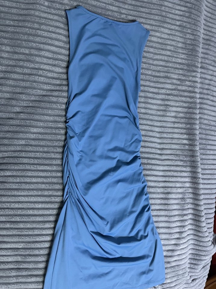 Mavi mini elbise - Görsel 3