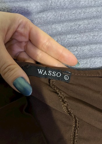 Uzun Kollu V Yakalı Kahverengi Bluz - Görsel 2