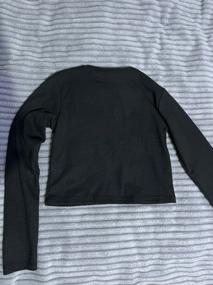 Siyah Crop Bluz - Görsel 4