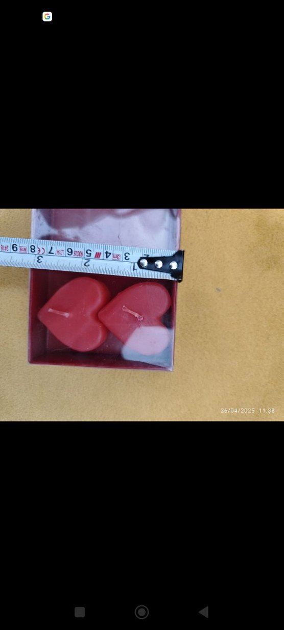 Kırmızı Kalp Şeklinde Mum Seti - Görsel 2