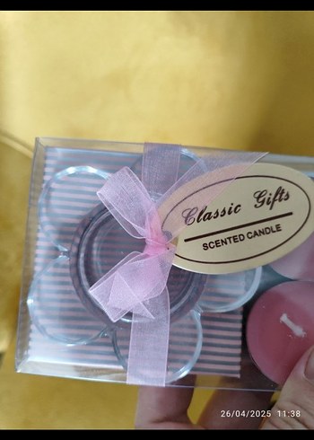 Pembe Pastel Kokulu Mum Seti - Görsel 2