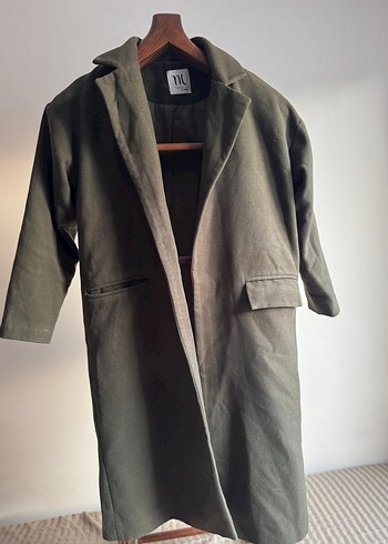 Haki Yeşili Uzun Süet Kaban - Görsel 4