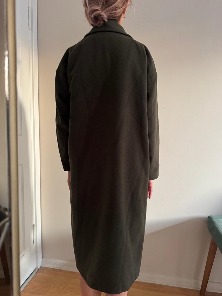 Haki Yeşili Uzun Süet Kaban - Görsel 5