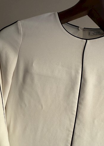 Beyaz Minimalist Midi Elbise - Görsel 13