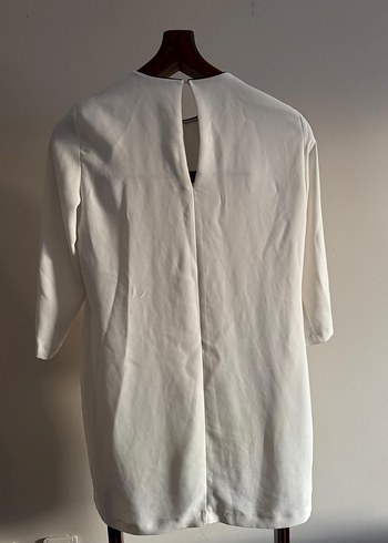 Beyaz Minimalist Midi Elbise - Görsel 10