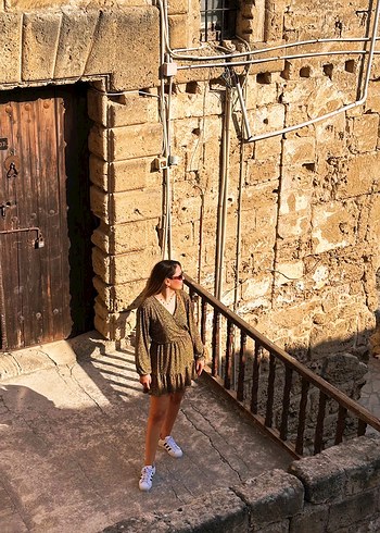 Dökümlü Leopar Desenli Elbise - Görsel 2