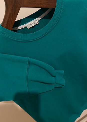 Kadın Turkuaz Basic Sweatshirt - Görsel 3