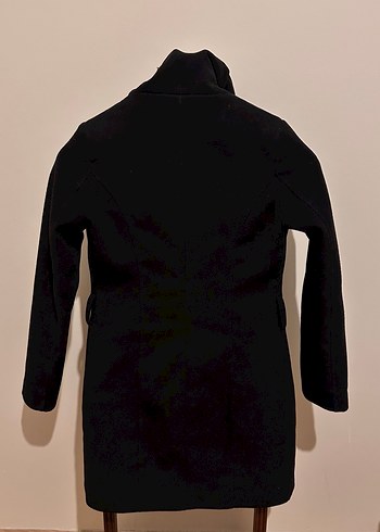 Siyah Kapüşonlu Kadın Kaban - Görsel 7