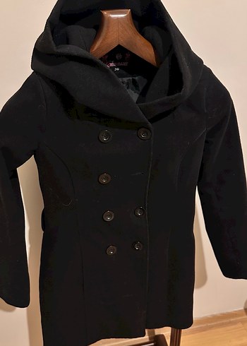 Siyah Kapüşonlu Kadın Kaban - Görsel 10