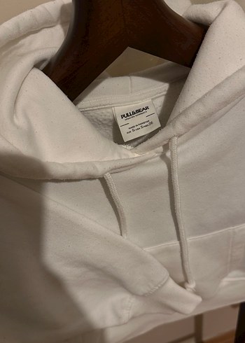 Beyaz Kapüşonlu Kadın Sweatshirt - Görsel 2