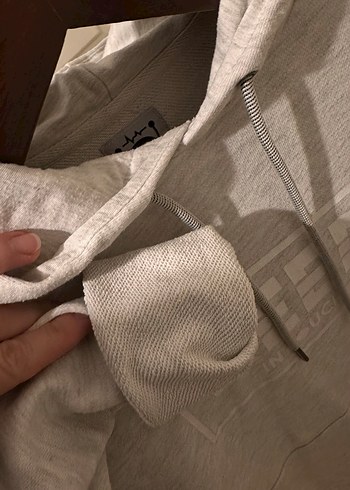 Gri Kapüşonlu Kadın Sweatshirt - Görsel 4