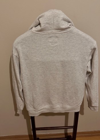 Gri Kapüşonlu Kadın Sweatshirt - Görsel 6