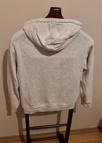 Gri Kapüşonlu Kadın Sweatshirt - Görsel 7