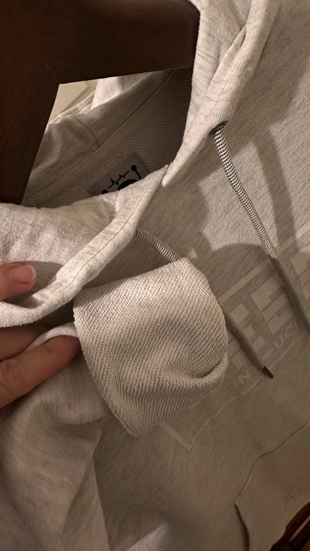 Gri Kapüşonlu Kadın Sweatshirt - Görsel 4