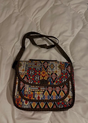 Azerbaycandan  Bohem Çok Renkli Baskılı Kadın Çanta - Görsel 4