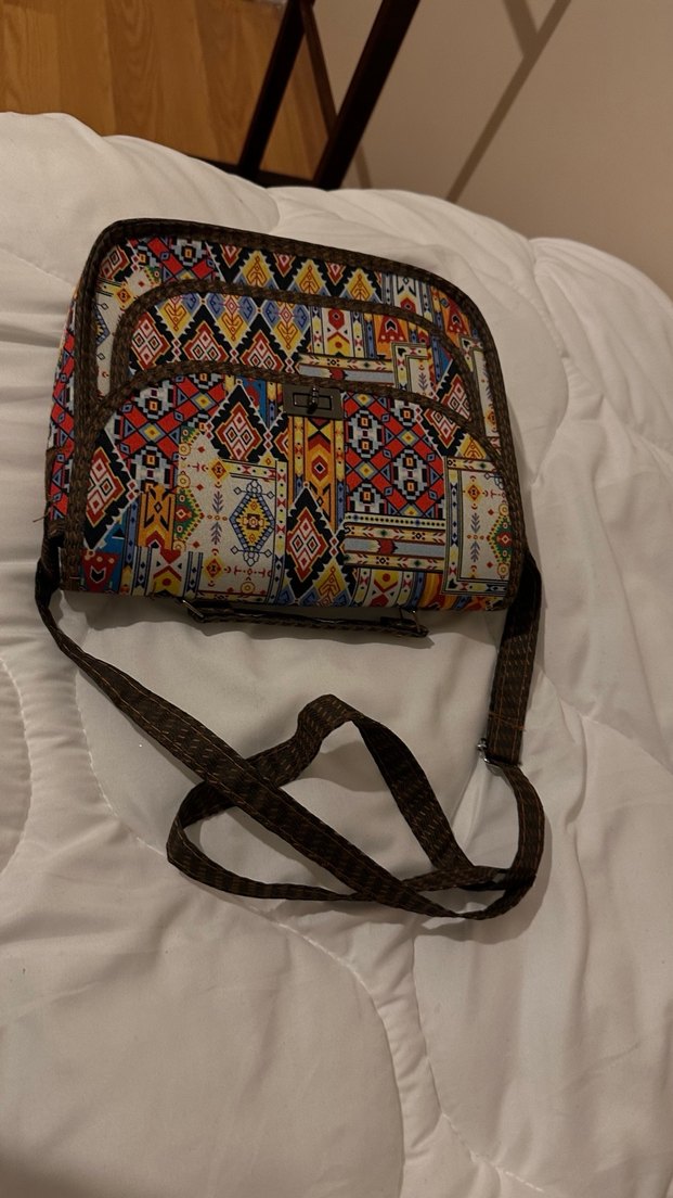 Azerbaycandan  Bohem Çok Renkli Baskılı Kadın Çanta - Görsel 3