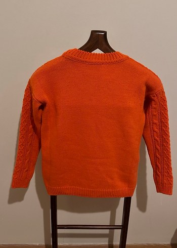 Kadın Turuncu Örgü Bisiklet Yaka Kazak - Görsel 5