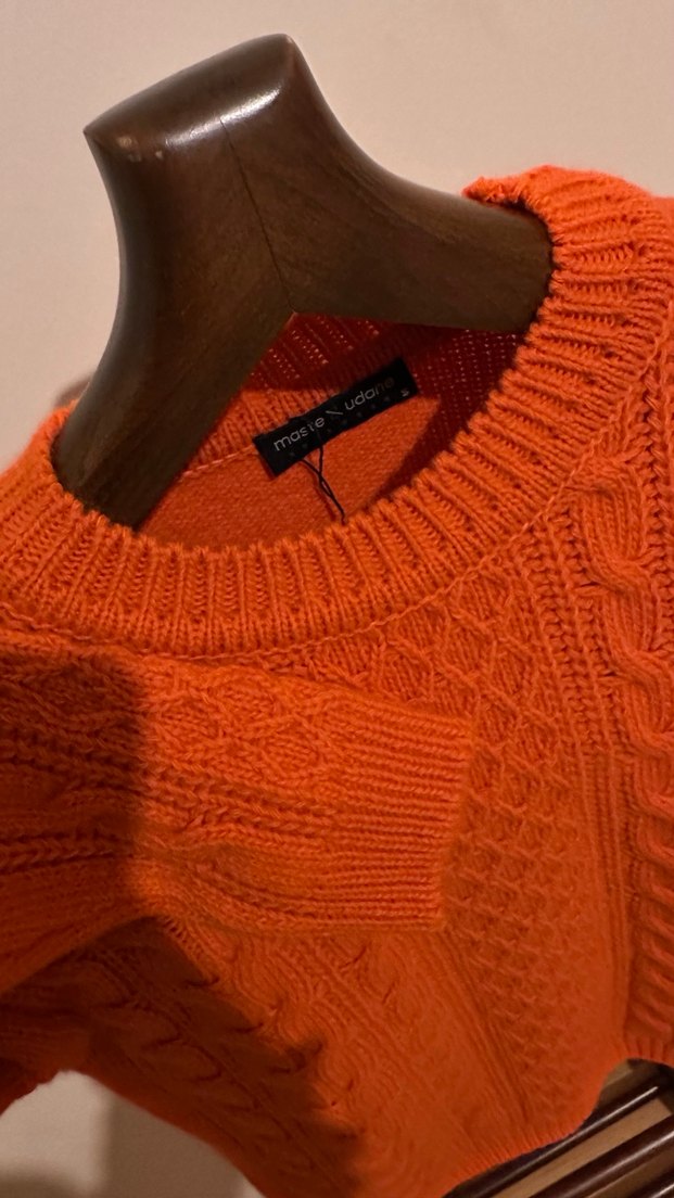 Kadın Turuncu Örgü Bisiklet Yaka Kazak - Görsel 3