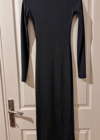 Siyah Uzun Kollu Uzun Elbise - Görsel 3